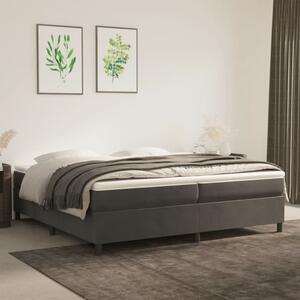 VidaXL Κρεβάτι Boxspring με Στρώμα Σκούρο Γκρι 200x200 εκ. Βελούδινο