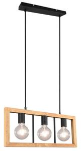 Φωτιστικό Οροφής - Ράγα Agra 313800332 3xE27 10W 60x8,5x150cm Natural-Black Trio Lighting