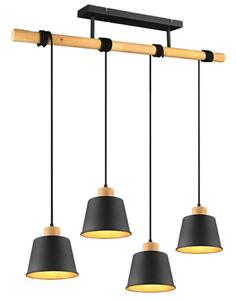 Φωτιστικό Οροφής - Ράγα Harris 312700432 4xE27 40W Φ18cm 87x150cm Natural-Black Trio Lighting