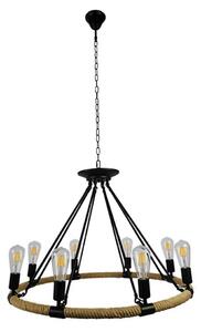 Φωτιστικό Οροφής Millbank 01423 8xE27 Φ80x60cm Black-Beige GloboStar