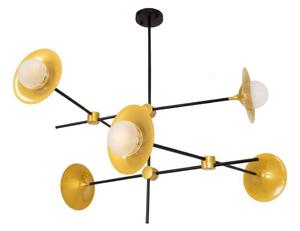 Φωτιστικό Οροφής Joliet 00780 6xG9 Με Πλέγμα Φ93x87cm Black-Gold GloboStar