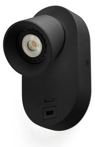 Φωτιστικό Τοίχου Corb GU10 Με Θύρα USB Black Faro Barcelona