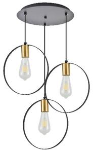 Φωτιστικό Οροφής Hoop 77-8203 3xE27 60W Brass-Black Homelighting