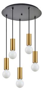 Φωτιστικό Οροφής Adept Tube 77-8572 40x40x300cm 5xE27 60W Black-Gold Homelighting