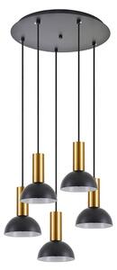 Φωτιστικό Οροφής Adept Tube 77-8650 40x40x300cm 5xE27 60W Black-Gold Homelighting