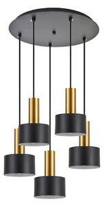 Φωτιστικό Οροφής Adept Tube 77-8636 40x40x300cm 5xE27 60W Black-Gold Homelighting