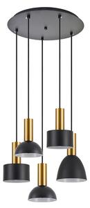 Φωτιστικό Οροφής Adept Flex 77-8941 40x40x300cm 5xE27 60W Black-Gold Homelighting