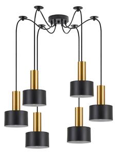 Φωτιστικό Οροφής Adept Tube 77-8632 50x50x300cm 6xE27 60W Black-Gold Homelighting