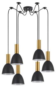 Φωτιστικό Οροφής Adept Tube 77-8639 50x50x300cm 6xE27 60W Black-Gold Homelighting