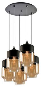 Φωτιστικό Οροφής Gaby 77-8791 43x43x150cm 5xE27 60W Black-Honey Homelighting