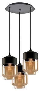 Φωτιστικό Οροφής Gaby 77-8789 35x35x150cm 3xE27 60W Black-Honey Homelighting