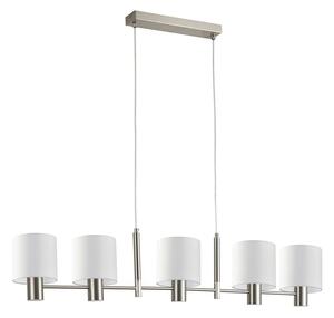 Φωτιστικό Οροφής - Ράγα Adept 77-8290 109x14x120cm 5xE27 60W Nickel-White Homelighting