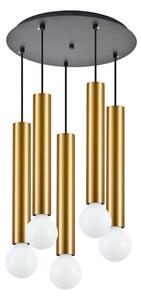 Φωτιστικό Οροφής Adept Tube 77-8683 40x40x300cm 5xE27/GU10 60W Black-Gold Homelighting