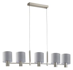 Φωτιστικό Οροφής - Ράγα Adept 77-8291 109x14x120cm 5xE27 60W Nickel-Grey Homelighting