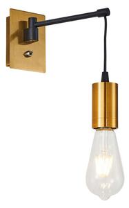 Φωτιστικό Τοίχου - Απλίκα Adept 77-8278 9x20x20cm 1xE27 60W Black-Gold Homelighting