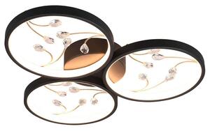 Φωτιστικό Οροφής - Πλαφονιέρα Groovy 642110332 Φ62x6cm Dim Led 3600Lm 30W Black-Brass Trio Lighting