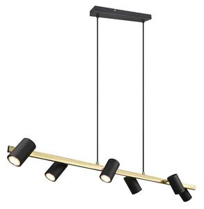 Φωτιστικό Οροφής - Ράγα Marley 302400680 115x18x150cm 6xGU10 35W Black-Gold Trio Lighting