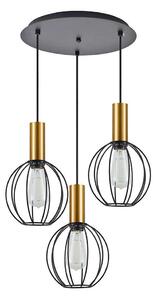 Φωτιστικό Οροφής Adept Tube 77-8628 37x37x300cm 3xE27 60W Black-Gold Homelighting