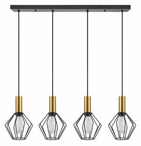 Φωτιστικό Οροφής - Ράγα Adept Tube 77-8623 87x20x300cm 4xE27 60W Black-Gold Homelighting