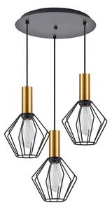 Φωτιστικό Οροφής Adept Tube 77-8621 37x37x300cm 3xE27 60W Black-Gold Homelighting