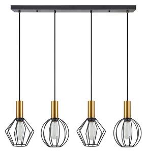 Φωτιστικό Οροφής - Ράγα Adept Flex 77-8937 87x20x300cm 4xE27 60W Black-Gold Homelighting