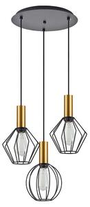 Φωτιστικό Οροφής Adept Flex 77-8935 37x37x300cm 3xE27 60W Black-Gold Homelighting