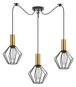 Φωτιστικό Οροφής Adept Tube 77-8619 65x65x300cm 3xE27 60W Black-Gold Homelighting