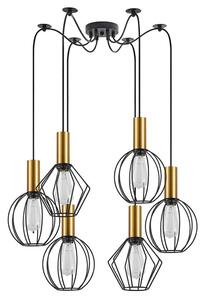 Φωτιστικό Οροφής Adept Flex 77-8938 55x55x300cm 6xE27 60W Black-Gold Homelighting