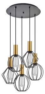 Φωτιστικό Οροφής Adept Flex 77-8936 42x42x300cm 5xE27 60W Black-Gold Homelighting