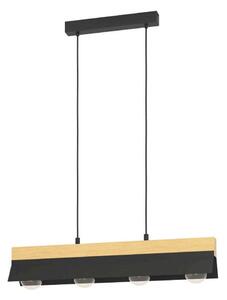 Φωτιστικό Οροφής-Ράγα Tarrafo 900444 88x15x110cm 4xE27 40W Black-Natural Eglo