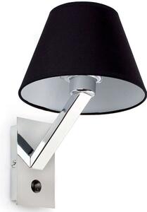 Φωτιστικό Τοίχου-Απλίκα Moma 68505 -1 12x26x35cm 1xE27 15W Chrome-Black Faro Barcelona