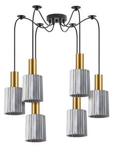 Φωτιστικό Οροφής Adept Tube 77-8575 50x50x300cm 6xE27 60W Gold-Smoke Homelighting