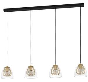 Φωτιστικό Οροφής Jazminia 390038 135x19,5x150cm 4xE27 40W Black-Brass