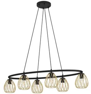 Φωτιστικό Οροφής Jazminia 1 116x56,5x150cm 6xE27 40W Black-Brass Eglo