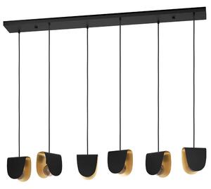 Φωτιστικό Οροφής - Ράγα Serenara 390184 138x25x150cm 6xE27 40W Black-Gold Eglo