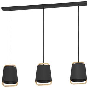 Φωτιστικό Οροφής - Ράγα Camaloza 390186 127,5x22,5x150cm 3xE27 40W Black-Brown Eglo