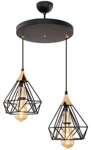 Φωτιστικό Οροφής Ademir 0124543 0124543 30x30x69cm 2xE27 60W Black-Gold Megapap