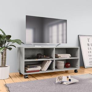 VidaXL Έπιπλο TV με Ρόδες Γκρι Σκυροδέματος 90x35x35 εκ. Μοριοσανίδα