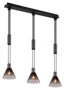 Φωτιστικό Οροφής - Ράγα Stanley 319500332 95x19x80/160cm 3xE27 40W Black-Smoke Trio Lighting