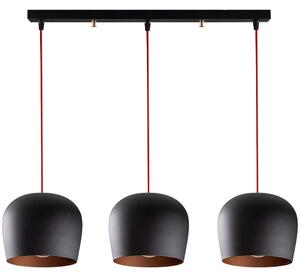 Φωτιστικό Οροφής - Ράγα Berceste 525NOR1653 74x22x110cm 3xE27 40W Black-Red Opviq