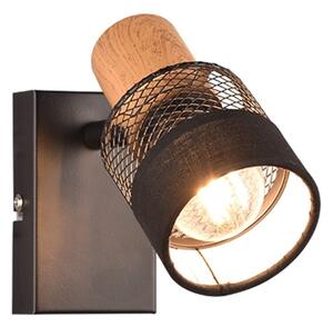 Φωτιστικό Τοίχου - Απλίκα Nandina 811700132 7x17x13cm 1xE14 10W Black-Natural Trio Lighting