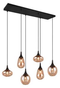 Φωτιστικό Οροφής - Ράγα Lumina 317000613 93x34x150cm 6xE14 40W Black-Amber Trio Lighting