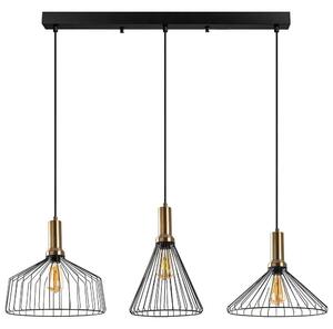 Φωτιστικό Οροφής - Ράγα Dear 942FLG2142 104x34x50/140cm 3xE27 15W Black-Gold Opviq