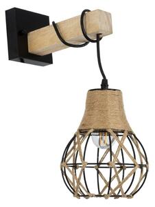 Φωτιστικό Τοίχου - Απλίκα Alani 01962 Boho 1xE27 IP20 10x26x40cm Black-Beige GloboStar