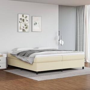 VidaXL Κρεβάτι Boxspring με Στρώμα Κρεμ 200x200 εκ. Συνθετικό Δέρμα