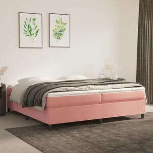 VidaXL Πλαίσιο Κρεβατιού Boxspring Ροζ 200x200 εκ. Βελούδινο