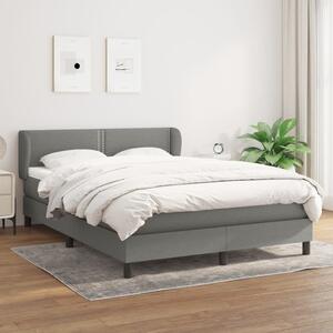 VidaXL Κρεβάτι Boxspring με Στρώμα Σκούρο Γκρι 140x200 εκ Υφασμάτινο