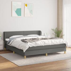 VidaXL Κρεβάτι Boxspring με Στρώμα Σκούρο Γκρι 160x200 εκ Υφασμάτινο