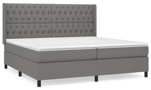 VidaXL Κρεβάτι Boxspring με Στρώμα Σκούρο Γκρι 200x200 εκ. Υφασμάτινο