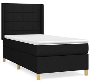 VidaXL Κρεβάτι Boxspring με Στρώμα Μαύρο 90x190 εκ.Υφασμάτινο